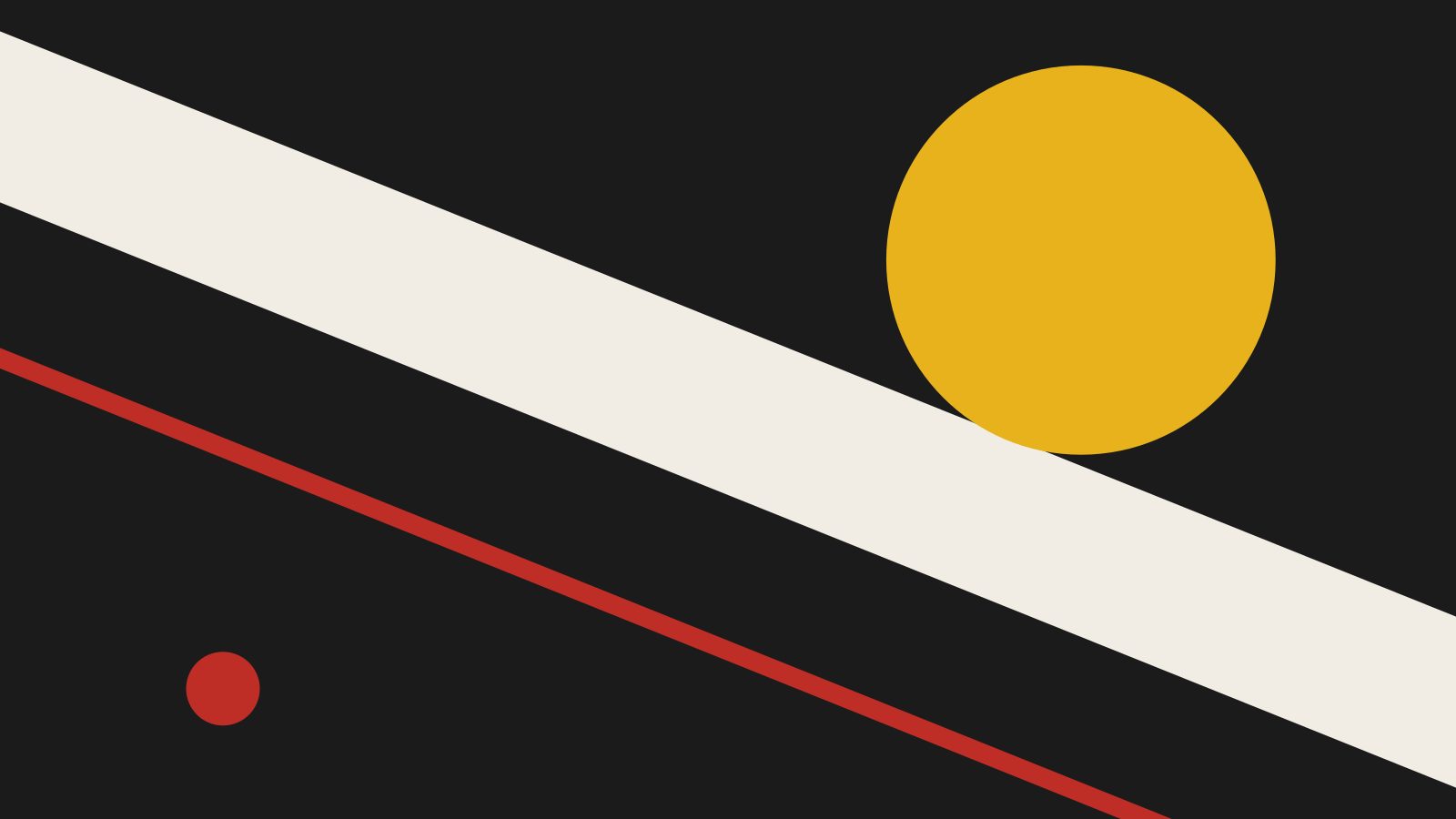 Diagonal study in cream, red and yellow